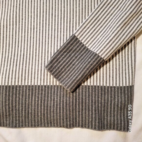 Rachel Zoe Womens Striped Funnel NeckSweater L Cozycore Cozy - Picture 2 of 7